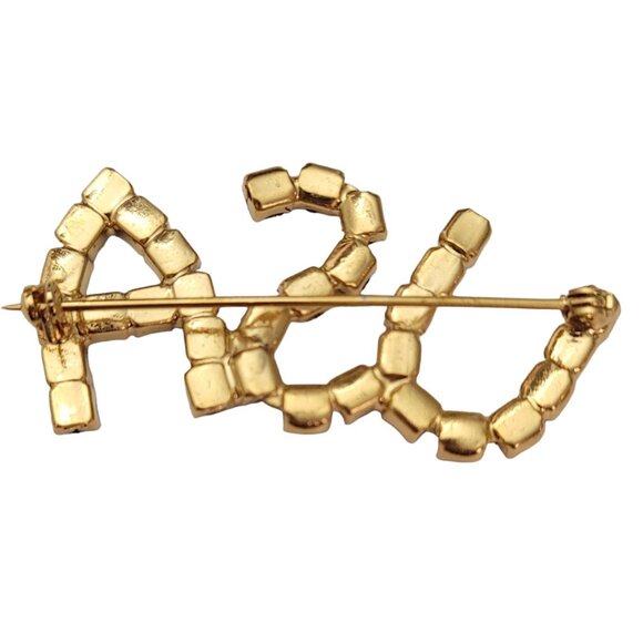 Red Clear Prong Set Rhinestone Patriotic USA Brooch Pin E779 - Picture 5 of 8